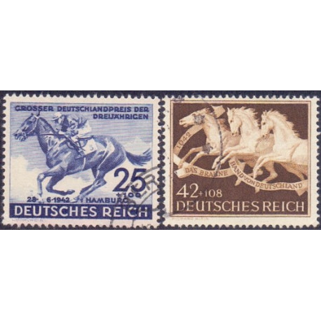 Rige. 1942.  Hamburg Derby & Brune Bånd. AFA nr. 809-10 **     st. used