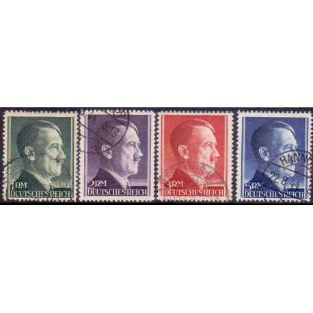 Rige. 1942. Adolf Hitler, suppleringsværdier. AFA nr. 804-807 **     st. used