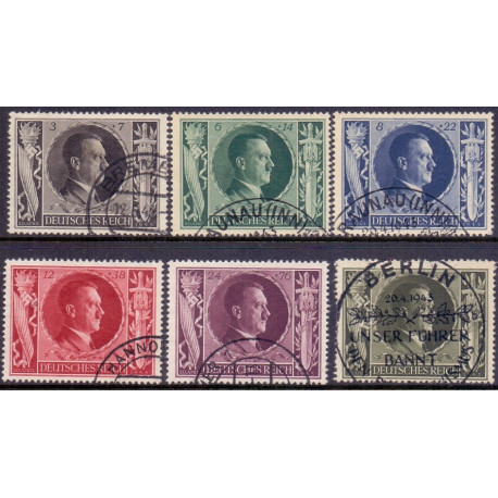 Rige. 1943. Hitlers fødselsdag. AFA nr. 839-44 **    st. used