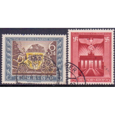Rige. 1943. Frimærkets dag & Magtovertagelses jubilæum. AFA nr. 821-22 **    st. used