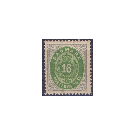 1871. 16 Sk. Grå/grøn.  AFA nr.20 st. **