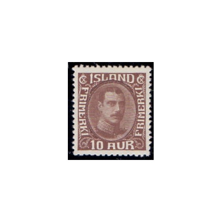 Island. 1931-33. Chr. X Ny gravering. 10 Aur. AFA nr. 161  **  postfrisk st. stemplet FDC