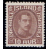 Island. 1931-33. Chr. X Ny gravering. 10 Aur. AFA nr. 161  **  postfrisk st. stemplet FDC