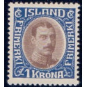 Island. 1931-33. Chr. X Ny gravering. 1 kr. AFA nr. 164  **   postfrisk st. stemplet FDC