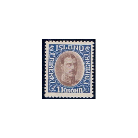 Island. 1931-33. Chr. X Ny gravering. 1 kr. AFA nr. 164  **   postfrisk st. stemplet FDC