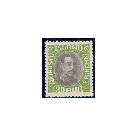 Island Tjenstemærker 20 Aur. Chr. X. AFA nr. 38 **   stemplet st.