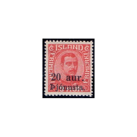 Island Tjenstemærker 20/10 Aur. Pjónnusta. AFA nr. 43 **   stemplet st.