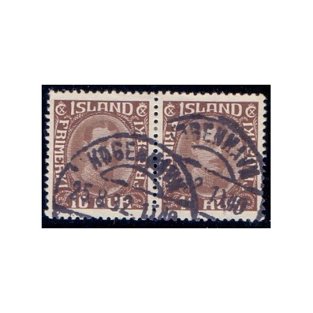 Island. 1931-33. Chr. X Ny gravering. 10 Aur. AFA nr. 161  st. København patsstykke  postfrisk st. stemplet FDC