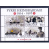Færøerne 2015. 100 året siden WWI. AFA nr. 834 Postfrisk miniark med overtryk
