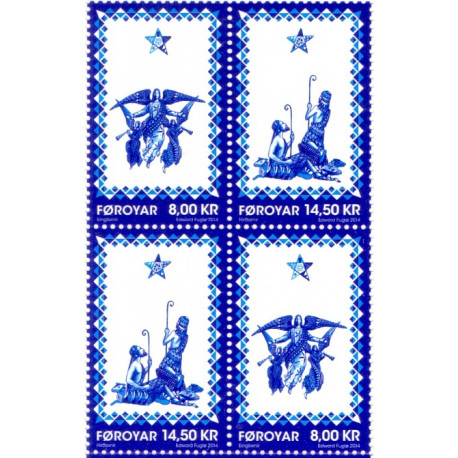 Færøerne 2014. Juleevangeliet 2. AFA nr. 816-17 Postfrisk  stemplet