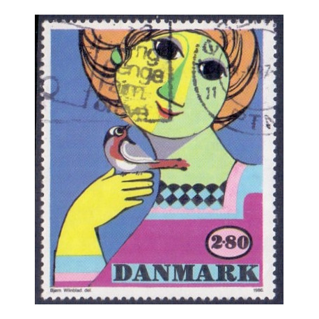 1986. Kunst af Bjørn Wiinblad. Variant. AFA nr. 849y stemplet
