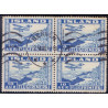 Island. 1934. Luftpost 4-blok stemplet BERGEN AFA nr 175