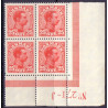 1921-22. Chr. X. 25 Øre, i marginal 4-blok. Nedre 271-J AFA nr. 126**