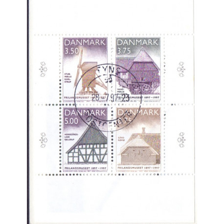 Frilandsmuseet, miniarkhæfte med variant  AFA nr. 1143By st.       , postfrisk stemplet st. *