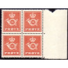 Prøvemærke. 1952 Posthorn M2 AFA. sp. nr A i marginal-4blok **