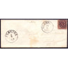 1852. Fire R.B.S Thiele I, rødbrun, brev fra FLENSBURG 28.6.1853