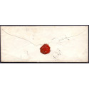 1852. Fire R.B.S Thiele I, rødbrun, brev fra FLENSBURG 28.6.1853