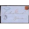 1858. 4 skilling, brev fra Frederikshavn til København , med AFA nr 7