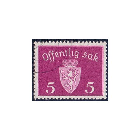 Norge. Tjenste. 1937-38. 5 Øre. AFA nr. 22 **     / st.