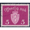 Norge. Tjenste. 1937-38. 5 Øre. AFA nr. 22 **     / st.