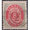 1875. To-farvede 8 øre AFA nr. 25a, postfrisk   Ubrugt stemplet