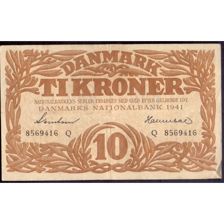 Danmark. 10 kr. Sieg 104 DOP 119 Pick 26 1941 Q