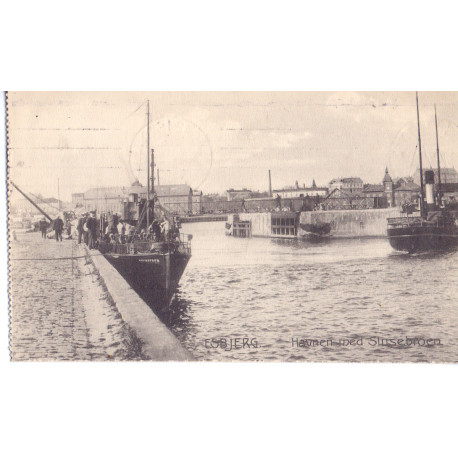 Esbjerg. Havnen med Slusebroen, brugt (Stenders)