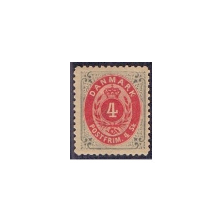 1871. 4 Sk. ret ramme, LINIETAKKET AFA nr.18A, *