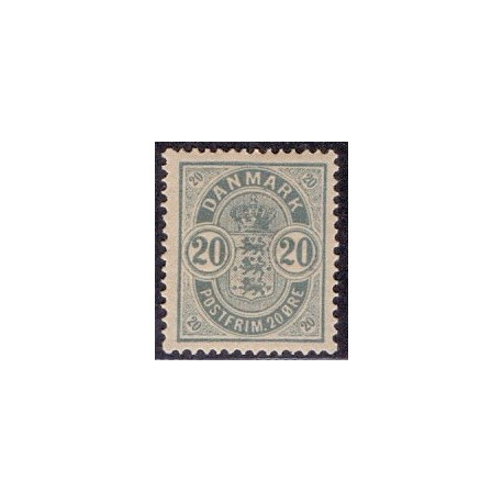 1882. Våbentype, 20 Øre, små hjørnetal. AFA nr. 33 postfrisk  Ubrugt Stemplet FDC
