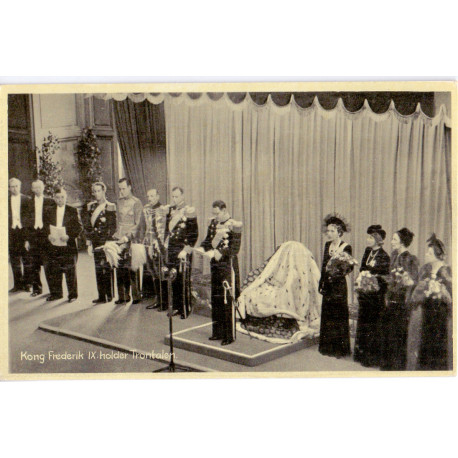 Royal. Kong Frederik IX holder Trontalen, ubrugt (?)