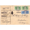 1915. Adressekort med Chr. X 60 Øre til Viborg, med 2x par AFA nr 68 samt par men AFA nr 71