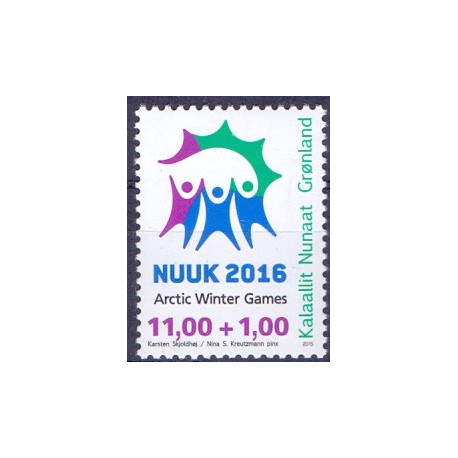 2015. 11,00+1,00 Kr. Arctic Winter Games. AFA nr. 695 postfrisk  stemplet