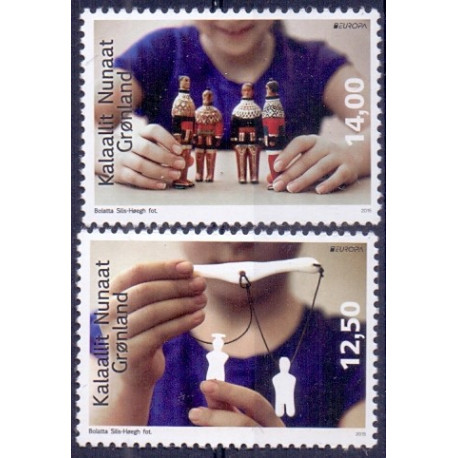 2015. 12,50-14,00 Kr. Dr. Europamærker / CEPT. AFA nr. 700-01 postfrisk  stemplet