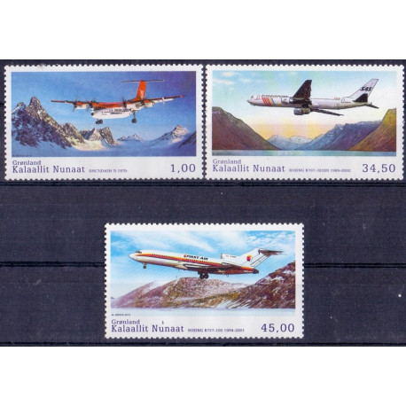 2015. 1,00-45,00 Kr. Civil luftfartshistorie. AFA nr. 702-04 postfrisk  stemplet