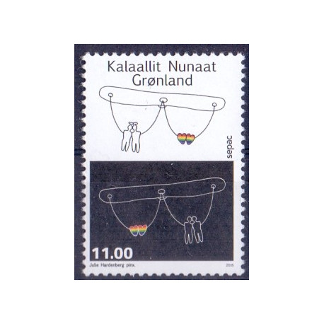 2015. 11,00 Kr. Gaypride. AFA nr. 707 postfrisk  stemplet