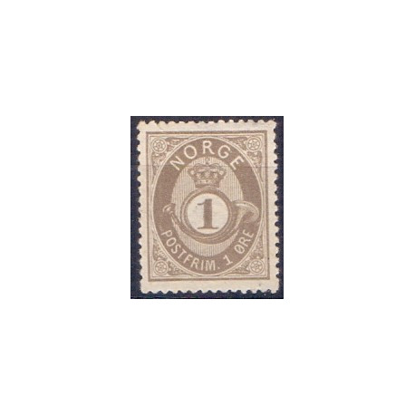 Norge. 1877-78. 1 Øre  AFA nr. 22 **  Postfrisk ubrugt stemplet st.