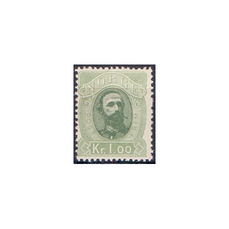 Norge. 1878. Oskar II 1 kr.. AFA nr. 32 ** Postfrisk ubrugt stemplet st.