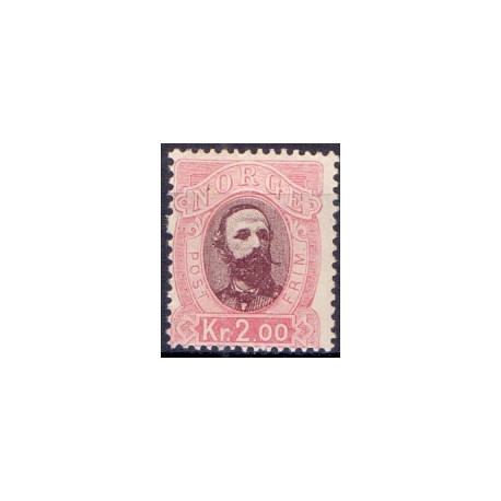Norge. 1878. Oskar II 2,00 kr.. AFA nr. 34 **  Postfrisk ubrugt stemplet st.