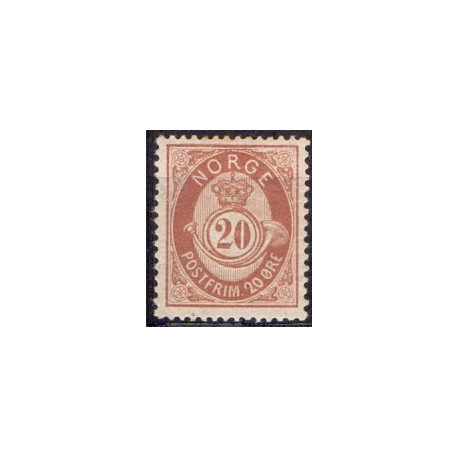 Norge. 1882. 20 Øre. AFA nr. 39 ** Postfrisk ubrugt stemplet st.