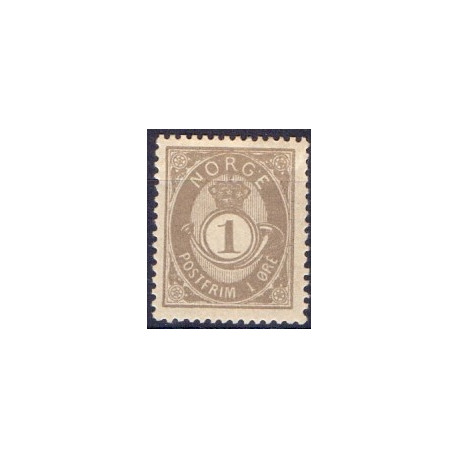 Norge. 1891-93. 1 Øre,  AFA nr. 49 ** Postfrisk ubrugt stemplet st.