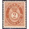Norge. 1891-93. 2 Øre,  Orangebrun, AFA nr. 51 ** Postfrisk ubrugt stemplet st.