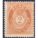 Norge. 1893-98. 2 Øre, tk. 14½x13½, AFA nr. 53B ** Postfrisk ubrugt stemplet st.