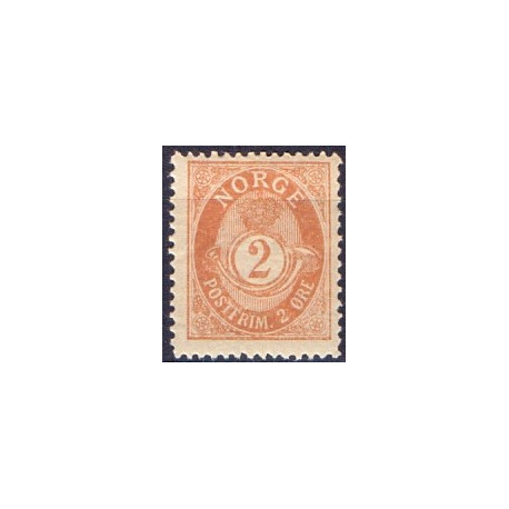 Norge. 1893-98. 2 Øre, tk. 14½x13½, AFA nr. 53B ** Postfrisk ubrugt stemplet st.