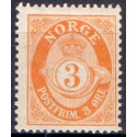 Norge. 1893-98. 3 Øre, tk. 14½x13½, AFA nr. 54B ** Postfrisk ubrugt stemplet st.