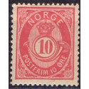 Norge. 1893-98. 10 Øre, rosa tk. 14½x13½, AFA nr. 56B ** Postfrisk ubrugt stemplet st.