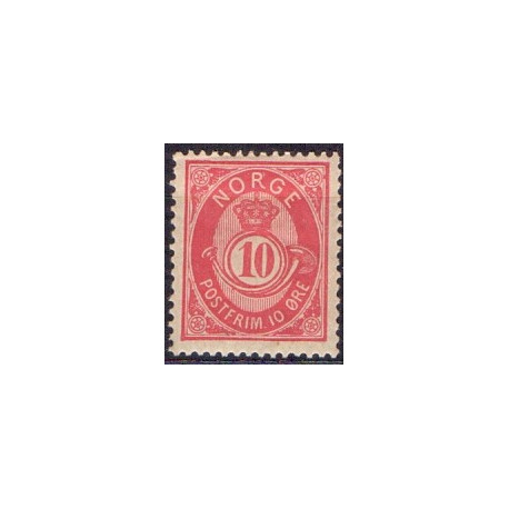 Norge. 1893-98. 10 Øre, rosa tk. 14½x13½, AFA nr. 56B ** Postfrisk ubrugt stemplet st.