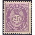 Norge. 1894-98. 25Øre, tk. 13½x12½, AFA nr. 58A ** Postfrisk ubrugt stemplet st.