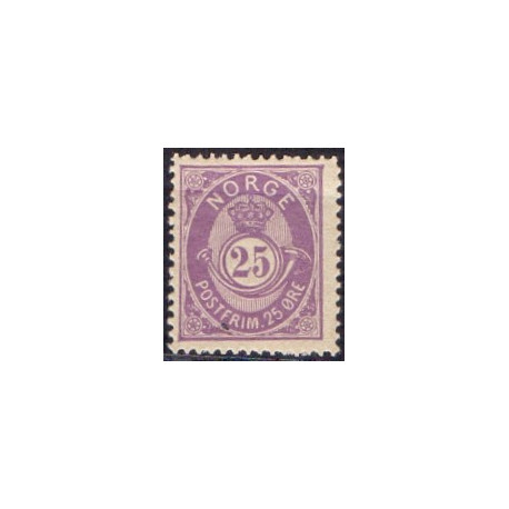Norge. 1894-98. 25Øre, tk. 13½x12½, AFA nr. 58A ** Postfrisk ubrugt stemplet st.