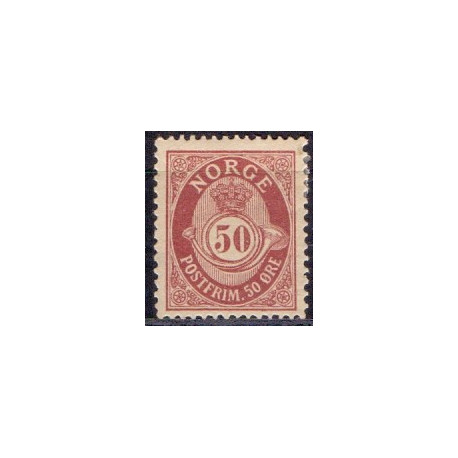 Norge. 1893-98. 50 Øre, tk. 14½x13½, AFA nr. 60B **  Postfrisk ubrugt stemplet st.