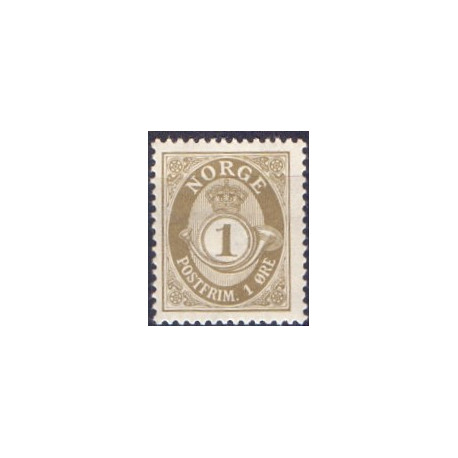 Norge. 1893-98. 1 Øre, tk. 14½x13½, AFA nr. 52B ** Postfrisk ubrugt stemplet st.